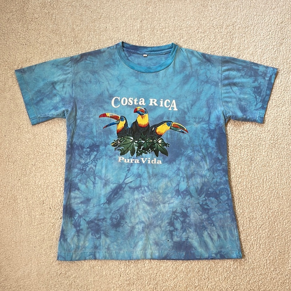 Vintage Tie Dye Pura Vida Costa Rica Toucan Graphic Tee